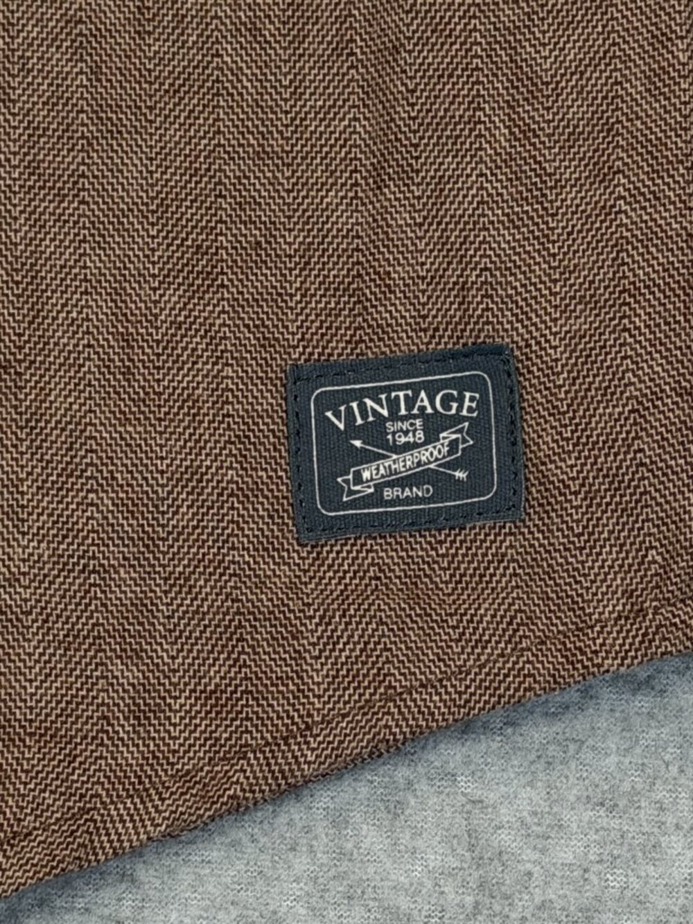 Weatherproof Vintage Men's Herringbone Long Sleeve Shirt XXL Chicory Brown NWT - Picture 5 of 12
